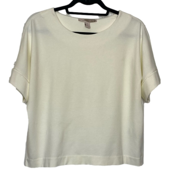 𝅺FOREVER 21 Dolman Shirt Short Sleeve T-shirt Top XS extra small Cream White - Picture 1 of 5